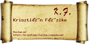Krisztián Füzike névjegykártya